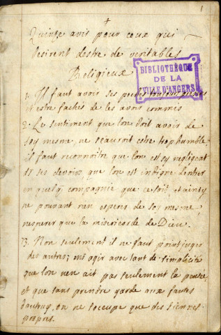 Recueil de notes et extraits divers