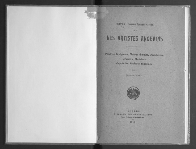 Notes complémentaires sur les artistes angevins