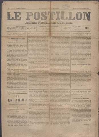 Le postillon. 20 nov. 1883 (1re année, n° 29)