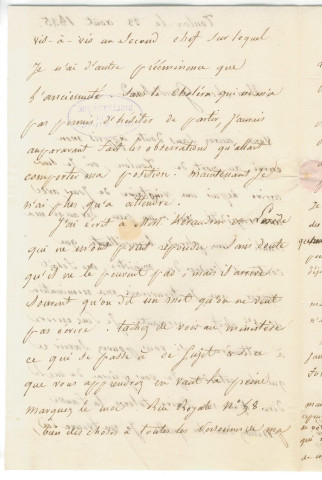 Correspondance de Quoy [à Gaudichaud et à Gubler]