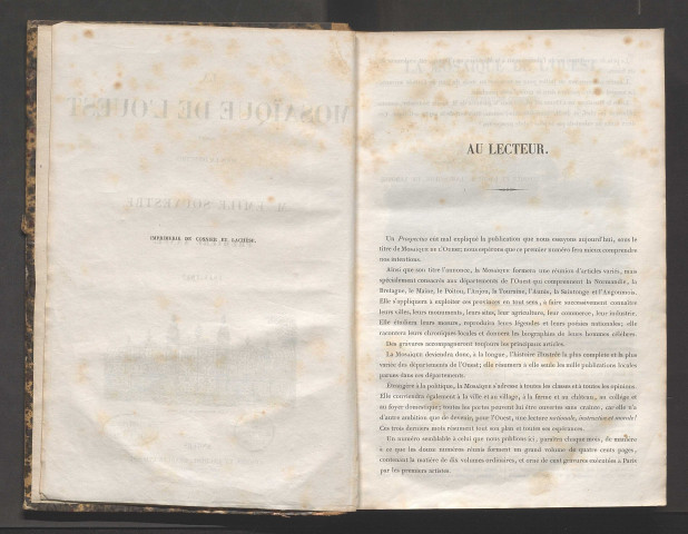 La Mosaïque de l'Ouest. Première année. 1844
