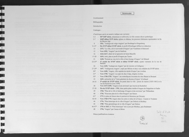 Vues et plans d'Angers, l'image de la ville à l'époque moderne (1561-1813)