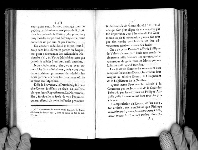 Lettre du Parlement de Normandie au roi pour demander les anciens Etats de la province