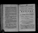 Rapport sur la bibliographie, par Grégoire, suivi du décret de la Convention nationale, séance du 22 germinal an II
