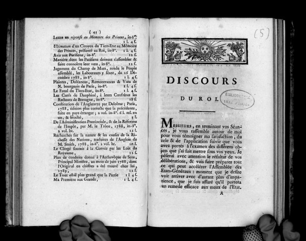 Discours du roi, de M. le garde des sceaux, etc.