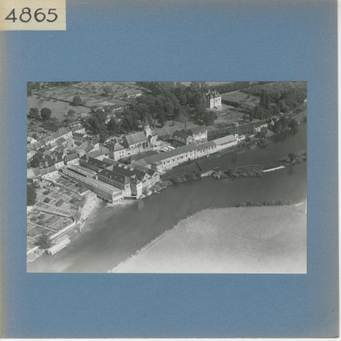 Durtal : Papeteries et quartier de Gouis sur le Loir (vue aérienne)