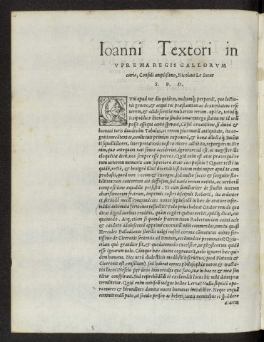 Leges duodecim tabularum de universo, et privato jure, per Nicolaum le Sueur, humanarum literarum professore repositae. Divisio totius juris brevissima ex opere M. T. Ciceronis de legibus, et imperatoris institutione, per eundem accommodata