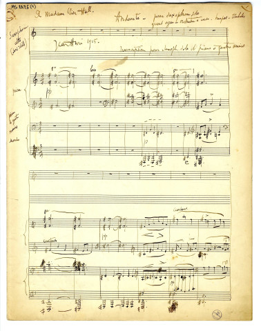 Andante pour saxophone solo, grand orgue, orchestre à cordes, harpes et timbales