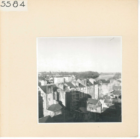 Angers : quartier du port Ligny, la Maine et la Doutre vus du Château