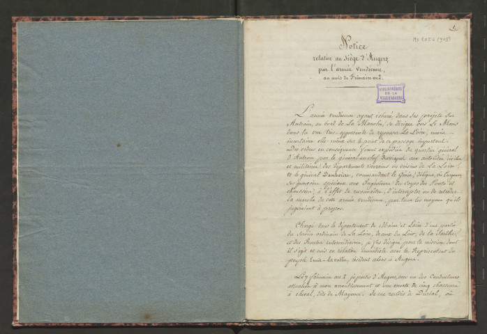 "Siège d'Angers par l'armée vendéenne au mois de frimaire an II"