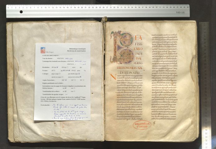 Les Évangiles. Préface de S. Jérôme. « Beatissimo pape Damaso... Novum opus facere... »