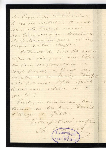 Correspondance de Ch. Martins [à Gaudichaud]