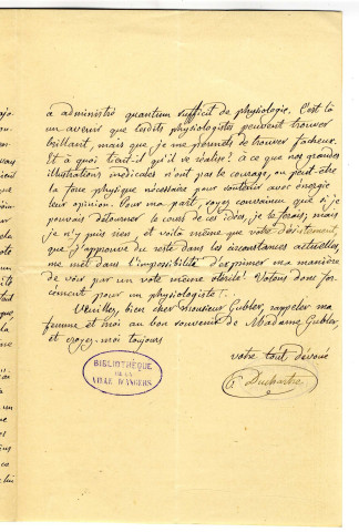 Correspondance de Duchartre [avec Gubler]