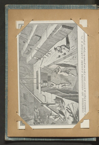 Commission des Ardoisières d'Angers - Les Ardoisières d'Angers au XVIIIe siècle d'après une gravure de l'époque (Exploitation)
