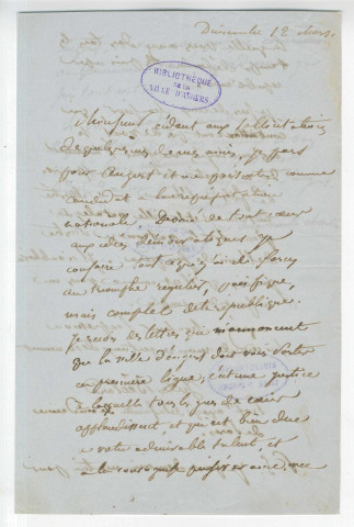 Correspondance de Jules Béclard, professeur agrégé de la Faculté de Médecine de Paris [à Pierre-Jean David d'Angers]
