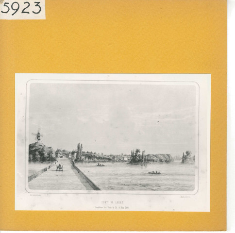 Les Ponts-de-Cé : Inondations (Le pont du Louet, Juin 1856)