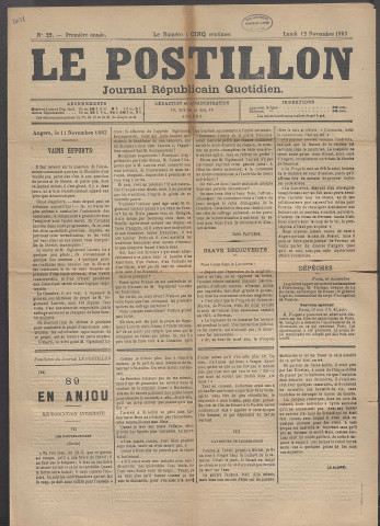 Le postillon. 12 nov. 1883 (1re année, n° 22)