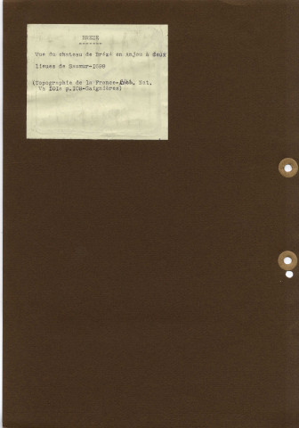 [Photographies des monuments du] Diocèse d'Angers : Brézé - Broc