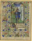 Feuillet de suffrage à saint Julien de Brioude provenant du livre d'heures de Jean d'Anjou, duc de Calabre
