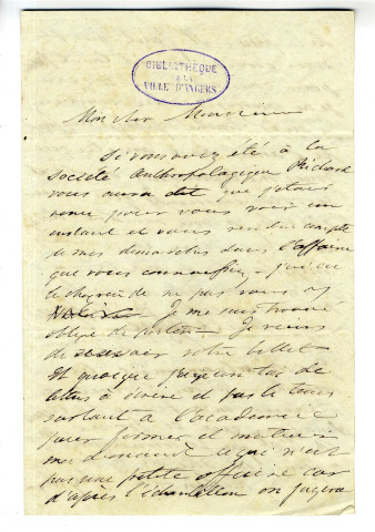 Correspondance du Dr. Edwards avec Pierre-Jean David d'Angers