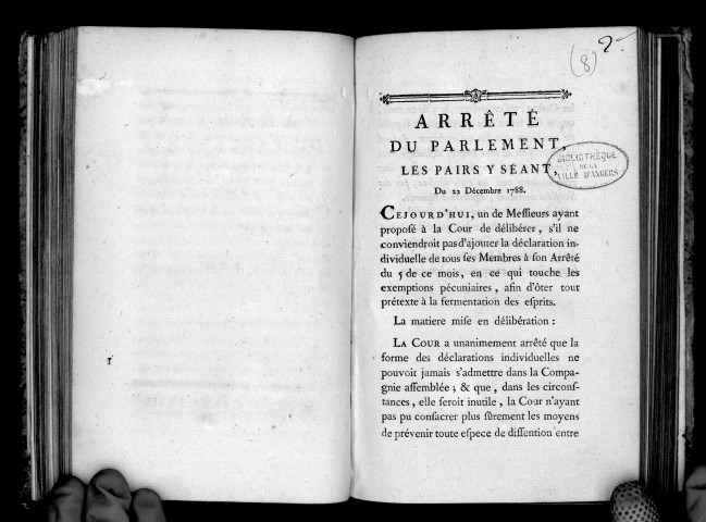 Arrêté du Parlement, du 22 décembre 1788