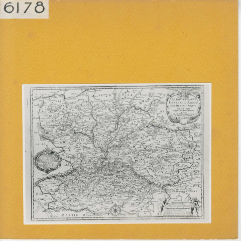 Anjou : Carte du gouvernement d'Anjou et du diocèse d'Angers (par J. Le Loyer)