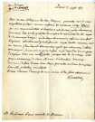 Lettre de Charles-Henry Dambrey, chancelier de France et président de la Chambre des Pairs