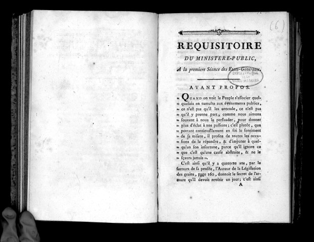 Réquisitoire du ministère public à la première séance des Etats-Généraux