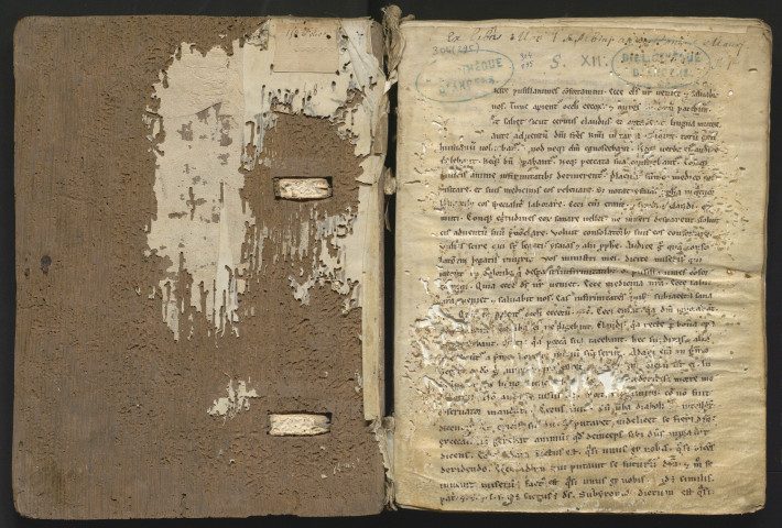 Sermons de Geoffroi Babion. « Dicite, pusillanimes... Ante Adventum Domini, fratres karissimi, in tanta caligine... »
suivi du Livres des Manières d'Etienne de Fougères.