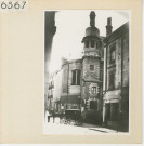 Angers : Chevet et clocher de l'ancienne église Notre-Dame, près de la place des Halles, en 1895