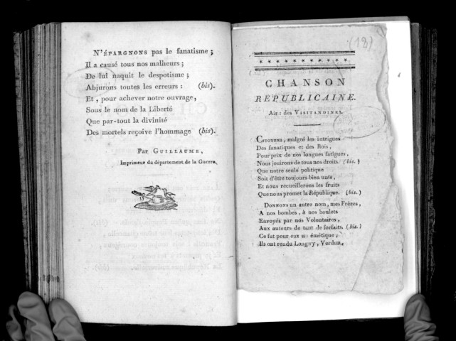 Chanson patriotique, sur l'air des Visitandines : (Je ne la trouvois plus novice.)