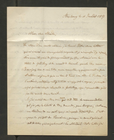 Correspondance passive de Pierre-Jean David d'Angers provenant de la collection d'André Bruel. Dossier 6, Lettre autographe de Joachim-Frédéric Kirstein à David d'Angers