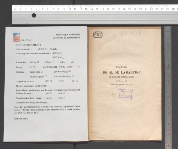 Discours de M. de Lamartine au banquet donné à Paris, le 10 mars 1842, pour l'abolition de l'esclavage