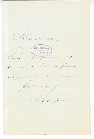 Correspondance de Trousseau [à Gubler]