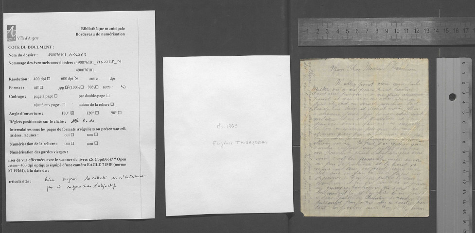 Souvenirs d'Eugène Thibaudeau conservés par Christian Fournier