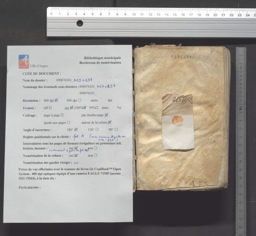 Livre d'heures en latin et en français à l'usage de Saint-Florent de Saumur.