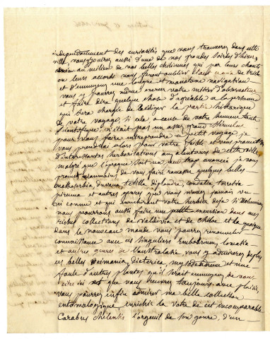 Correspondance de J. Gay [à Gaudichaud]