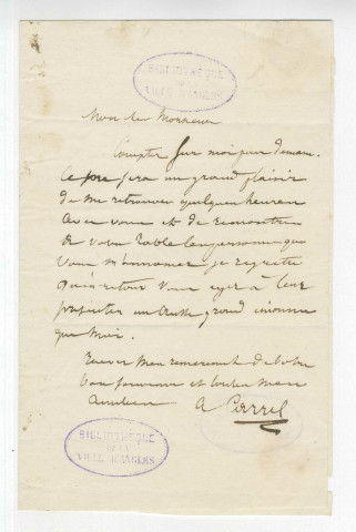 Correspondance de Armand Carrel [à Pierre-Jean David d'Angers]