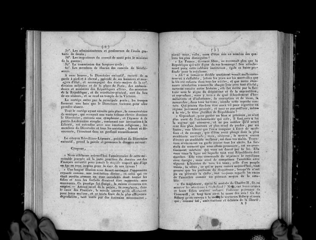 Procès-verbal de l'anniversaire de la juste punition du dernier roi des Français célébré à Paris, dans le temple de la Victoire, le 2 pluviôse, an VII