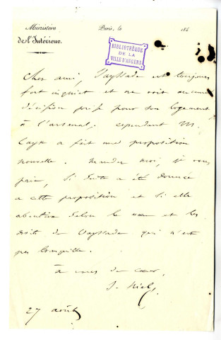 Niel (J.), ministère de l'Intérieur