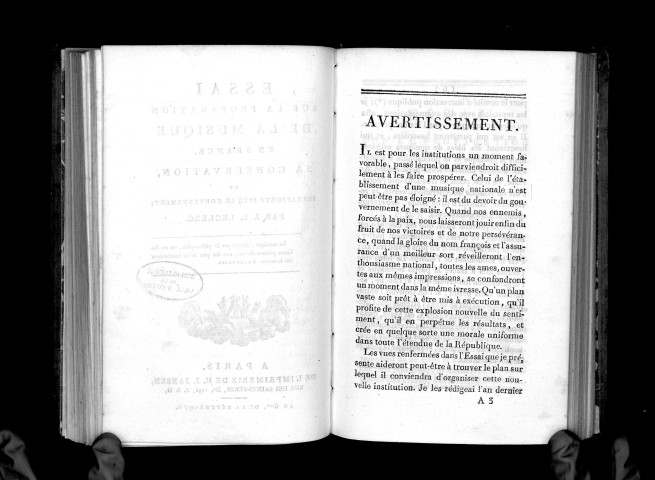 Essai sur la propagation de la musique en France, sa conservation et ses rapports avec le gouvernement, par J.-B. Leclerc