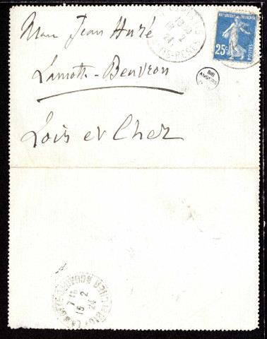 Lettre de Charles-Marie Widor à Jean Huré