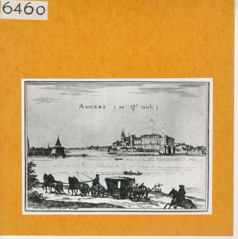 Angers : Vue générale (Atlas Célestin Port, planche 2, gravure)