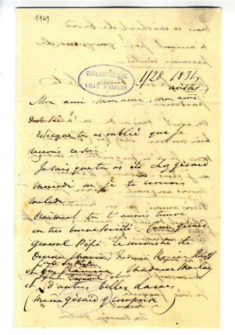 Correspondance de l'auteur britannique Amelia Opie avec Pierre-Jean David d'Angers