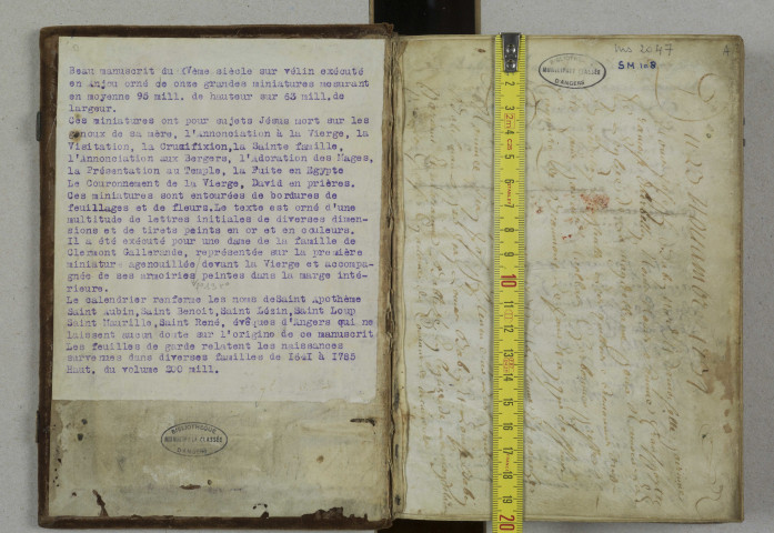 Livre d'heures à l'usage d'Angers