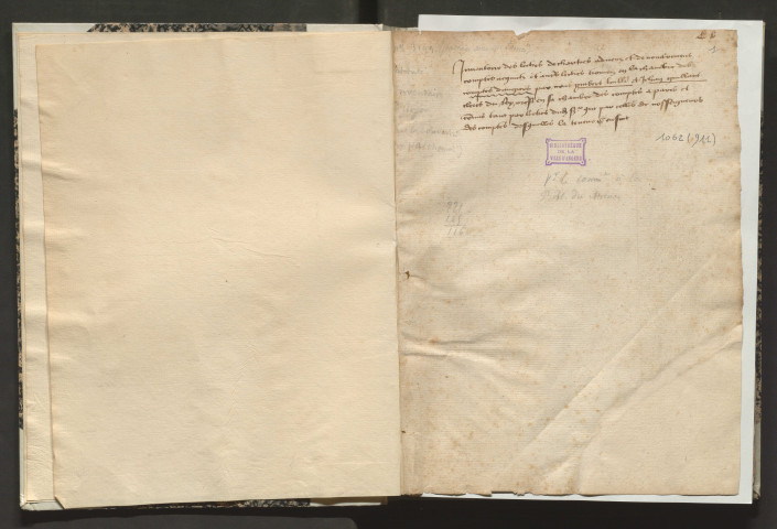 « Inventoire des lectres, de chartres, adveuz et denombremens, comptes, acquitz et autres lectres trouvez en la Chambre des comptes d'Angiers par nous, Ymbert Lullier et Jehan Guillart, clercs du Roy nostre sire en sa Chambre des comptes à Paris, et commis tant par lectres dudit seigneur que par celles de nos seigneurs des comptes, desquelles la teneur s'ensuit »