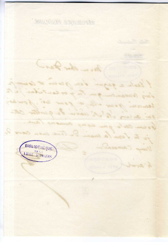 Correspondance de Dumont, secrétaire de l'Ecole des Beaux-arts, avec Pierre-Jean David d'Angers