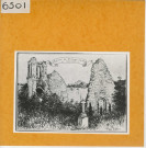 Cunault : Eglise Saint-Maxenceul, ruines (Atlas Célestin Port, planche 43, gravure)