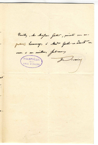 Correspondance de Decaisne [avec Ad. Gubler]