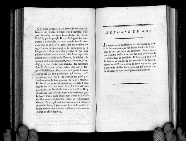 Discours adressé au roi par les députés du tiers-état de Bretagne, avec la réponse du roi